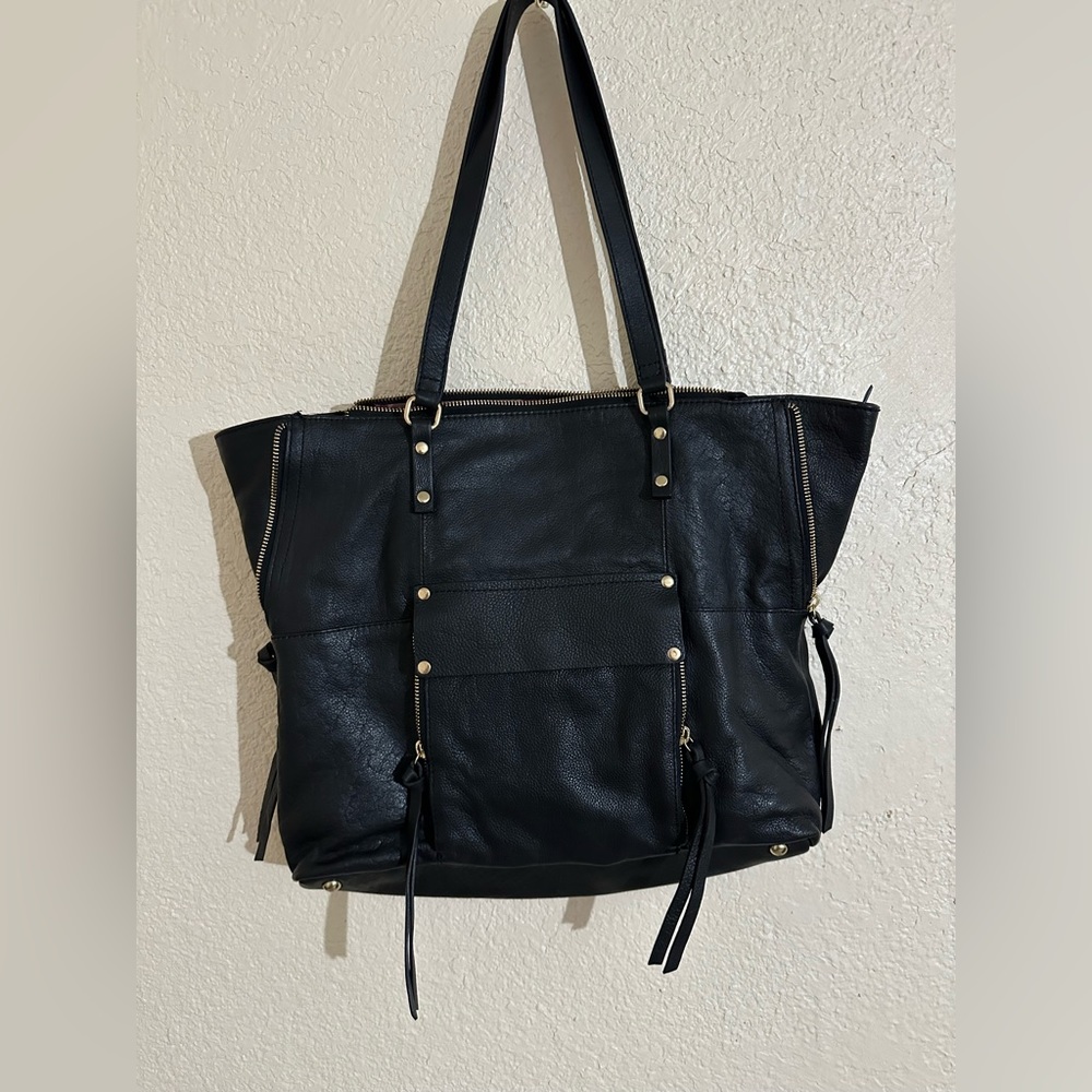 Kooba Everette Tote/ Shoulder Bag Black Leather - Picture 2 of 7